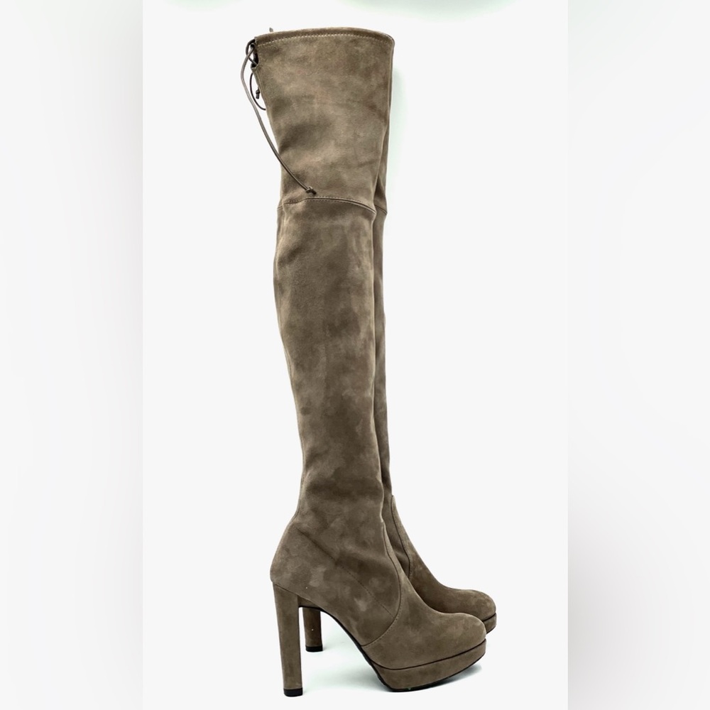 Stuart Weitzmann Grey Suede Highland Boots Size 7.5